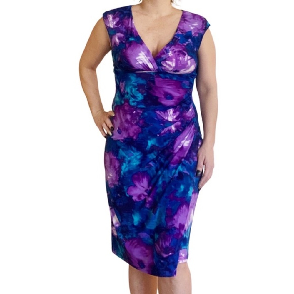 Ralph Lauren Summer Dress Purple Curvy Floral